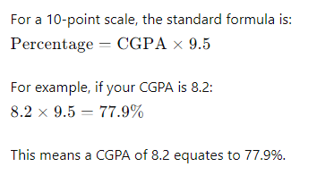 cgpa to percentage conversion formula