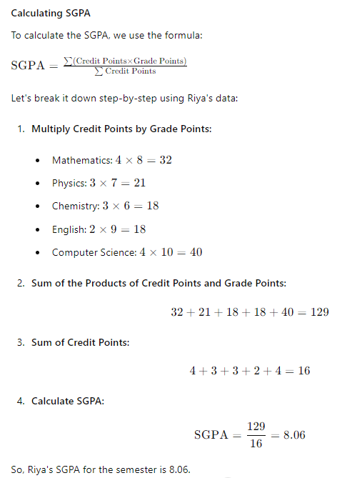 sgpa calculation