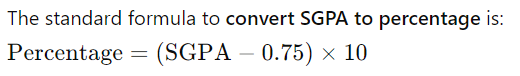 sgpa to percentage conversion formula