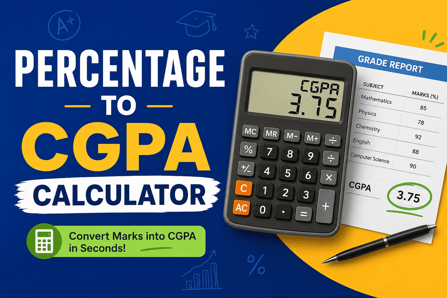 Percentage to CGPA convertor